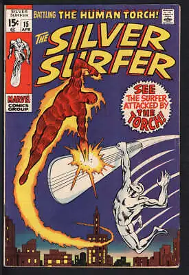 Buy Silver Surfer #15 8.0 // Silver Surfer Vs The Human Torch Marvel Comics 1970 • 157.81£