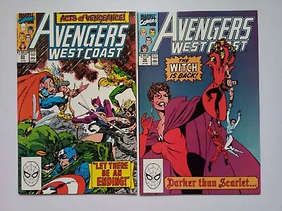Buy Avengers West Coast #55, #56, VFN, 1st Dark Scarlet Witch, Marvel Comics, 1990. • 12.95£