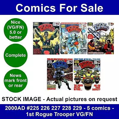 Buy 2000AD #225 226 227 228 229 - 5 Comics - 1st Rogue Trooper VG/FN • 71.99£