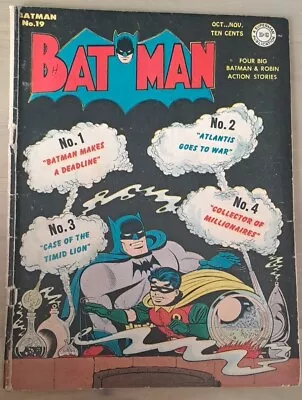 Buy Batman #19 Very Scarce 1943 Joker Story. 1st Dick Sprang Art. Free P&p. Gd+/vg-. • 879.99£