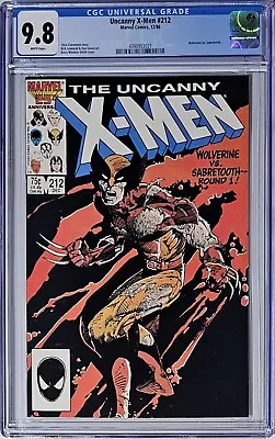 Buy Uncanny X-Men #212 CGC 9.8 Marvel 1986 Wolverine Vs Sabertooth Classic Cover • 316.72£