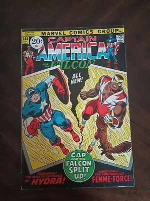 Buy Captain America #144 VG+ 4.5 1971 Bronze Age Marvel Comic Key Falcon • 12.76£