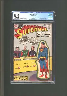 Buy Superman #147 CGC 4.5 1st App Of The Legion Of Super-Villains 1961 • 199.87£