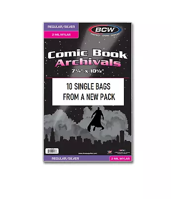 Buy (10 Single Bags) BCW Silver Age Comic Book Mylar Bags Sleeves 2 Mil Archivals • 7.11£
