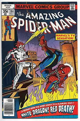 Buy Amazing Spider-Man #184  White Dragon! Red Death!  1978 Marvel Comic Key Issue • 24.01£