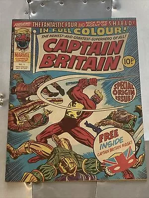 Buy Captain Britain (1976) #1 Fine+ Origin 1st App Brian Braddock Marvel Uk No Mask • 21£