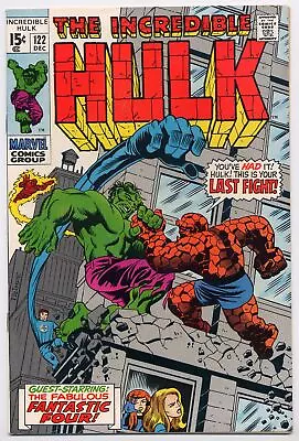 Buy Incredible Hulk 122 VF/NM 1969 Marvel Comics Vs Thing Fantastic Four Herb Trimpe • 122.04£