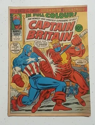 Buy Captain Britain #16 Marvel 1977 British Weekly Captain America App Very Hot Book • 150.26£