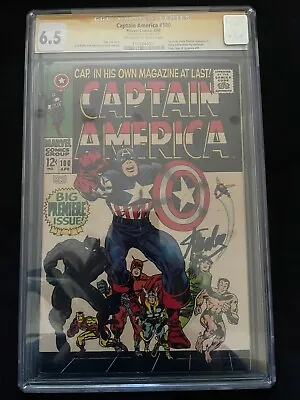 Buy Captain America #100 1st Cap In Own Series Signed Stan Lee SS CGC 6.5 1113344031 • 2,040£