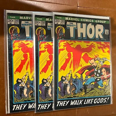 Buy (3) Thor Marvel 1972 Comic Lot #203 • 22.38£