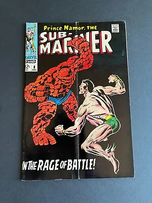 Buy Sub-Mariner #8 - Thing Vs Sub-Mariner (Marvel, 1968) VG+ • 25.84£