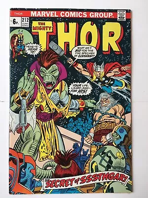 Buy The Mighty Thor #212 VFN (8.0) MARVEL ( Vol 1 1973) (2) • 16£
