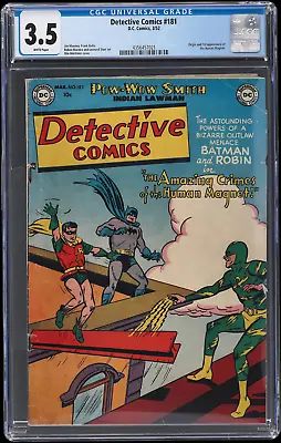 Buy 1952 DC Detective Comics #181 CGC 3.5 1st Appearance Of Human Magnet • 259.84£