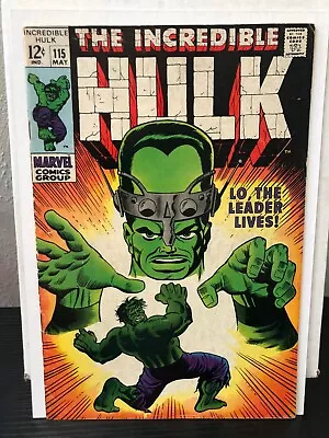 Buy Incredible Hulk 115 1969 Marvel Key Comic Book Leader Appearance Very Good Shape • 23.93£