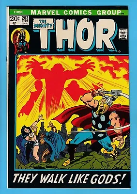 Buy Thor # 203 Vfn+ (8.5) Marvel 'picture-frame' Cvr- Glossy High Grade- Cents- 1972 • 4.20£