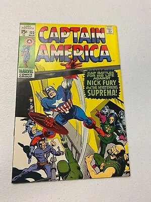 Buy Captain America #123 1969 Shield Nick Fury Suprema Scarbo Stan Lee Comic Mj • 31.97£
