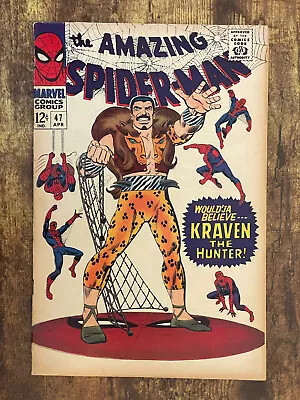 Buy Amazing Spider-Man #47 - GORGEOUS HIGHER GRADE - Kraven Cover - Marvel 1967 • 53.76£