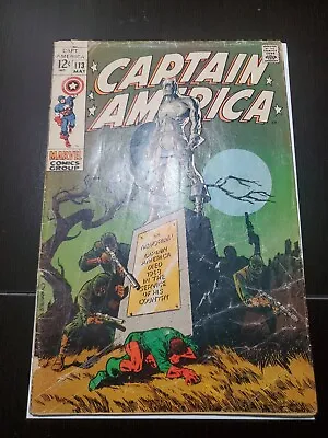 Buy Captain America #113 Marvel Comics 1969 Classic Cover Art By Jim Steranko • 19.85£