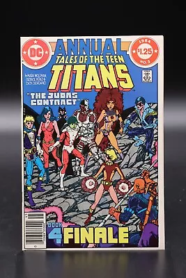 Buy Tales O/t New Teen Titans (1980) Annual #3 Newsstand Perez Judas Contract 4 NM • 9.88£