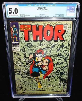 Buy Thor #154 (CGC 5.0) 1st Appearance Of Mangog - 1968 • 113.43£