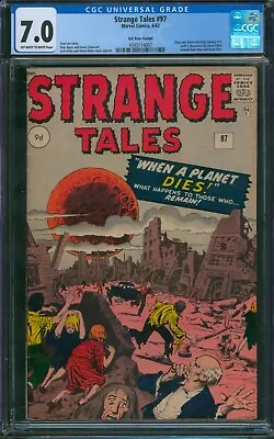 Buy Strange Tales #97 ⭐ CGC 7.0 UK PRICE VARIANT ⭐ Aunt May Uncle Ben Prototype 1962 • 513.10£