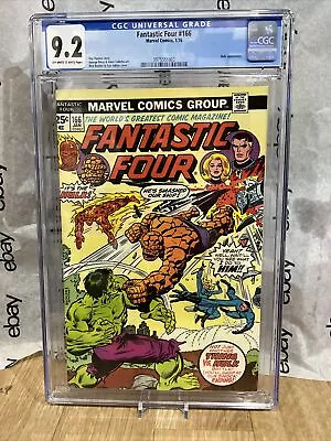 Buy Fantastic Four #166 CGC 9.2 1976 New Slab Minty Perez Art Legend Marvel Comic • 87.07£