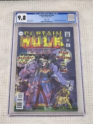 Buy Captain Marvel #125 Lenticular Cover Marvel Comics 2017 CGC 9.8 Hulk #1 Homage! • 43.67£