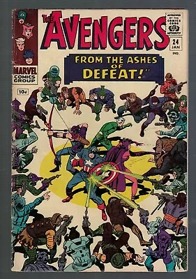 Buy Marvel Comics Avengers FN-  5.5 24 1966 From Ashes Of Defeat Kang Appearance • 46.99£