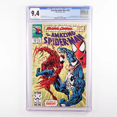 Buy The Amazing Spider-Man - #378 - CGC 9.4 - White Pages - Carnage - Venom • 51.41£
