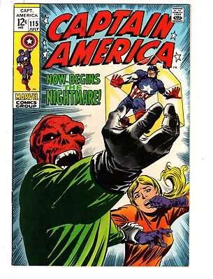 Buy Captain America #115 (1969) - Grade 7.0 - Red Skull Body Swap - Cosmic Cube! • 71.15£