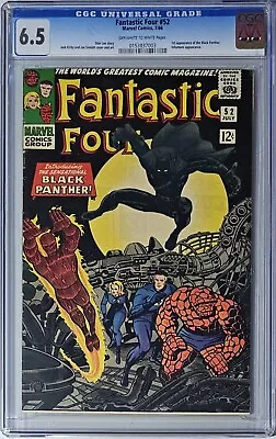 Buy Fantastic Four #52 CGC 6.5 Marvel Comics 1966 1st Appearance Of Black Panther • 849.90£