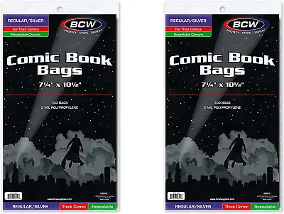 Buy Resealable Silver Age Thick Comic Bag - 200 Ct • 19.91£