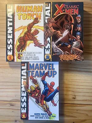 Buy Three Marvel Essential Vols, Classic X-men #2, Human Torch #1, Marvel Team-up #1 • 18£