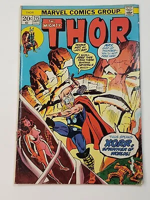 Buy The Mighty Thor 215 Marvel Comics Origin Of Xorr The God-Jewel Bronze Age 1973 • 14.22£