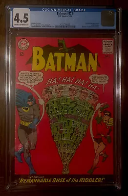 Buy Batman 171 (CGC 4.5) 1st Silver Age Appearance Of The Riddler 1965 DC Comics • 559.66£
