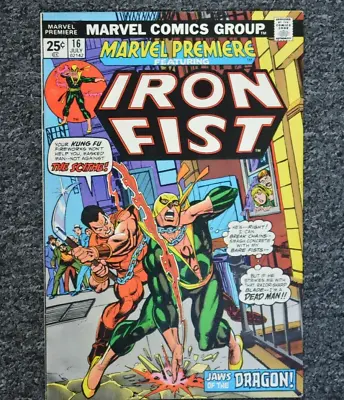 Buy Vf 1974 Marvel Comics Group Marvel Premiere #16 - 2nd Iron Fist • 36.19£