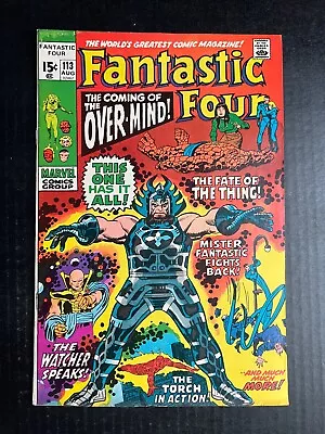 Buy FANTASTIC FOUR #113 August 1971 First Appearance Of Over-Mind Key Issue • 60.32£