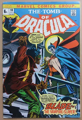Buy THE TOMB OF DRACULA #10, KEY ISSUE, 1st APP OF  BLADE THE VAMPIRE SLAYER , VF- • 945£