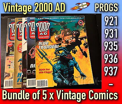 Buy 2000 AD 5 X Comic Bundle: Progs 921 931 935 936 & 937 Vintage Used 1990s #2AD4 • 4.99£