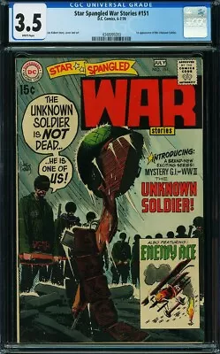 Buy Star Spangled War Stories 151 (1970) CGC 3.5, 1st Appearance Of Unknown Soldier • 78.27£