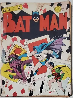 Buy Batman #11 1942 1st Joker Comic Cover In Run- Coverless/Incomplete  • 400.30£