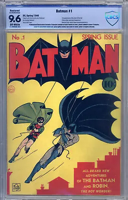 Buy Batman #1 CBCS 9.6 (R) Origin By Bob Kane, 1st Appearance Joker, 1st Catwoman • 259,844.09£