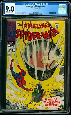 Buy Amazing Spider-man #61 Cgc 9.0  1st App Gwen Stacy Cover Marvel Comics 1968 • 399.75£