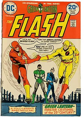 Buy THE FLASH #225 DC Comics 1974 With GREEN LANTERN & REVERSE FLASH • 4.44£