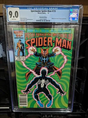 Buy Spectacular Spider-Man #115 1986 Marvel Comics Newsstand Edition CGC 9.0 VF/NM • 24.53£