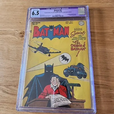 Buy BATMAN #47 - CGC Grade 6.5 With Restoration - Golden Age • 2,210£