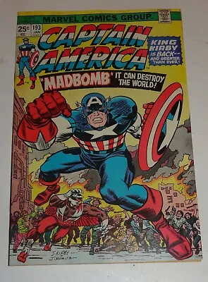 Buy Captain America #193 Kirby Classic Vf- Mad Bomb 1976 • 16.79£
