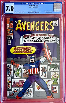 Buy Avengers #16 CGC 7.0 1st New Team Hawkeye/Scarlet Witch/Quicksilver Marvel Comic • 450£