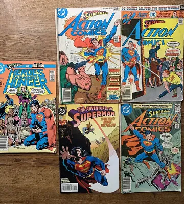 Buy Action Comics DC Superman Lot 5 Ungraded 461 486,523,504+Batman Heroes Hunger#1 • 14.25£