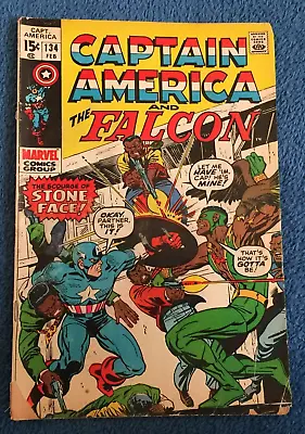 Buy Free P & P; Captain America & Falcon #134, Feb 1971: Vs. Stone-Face! • 4.99£